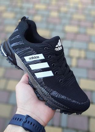 Мужские летние черные с белым кроссовки adidas модные весение кроссовки адидас для парня 44