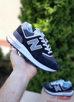 Жіночі літні замшеві кросівки new balance 574 legacy чорні на білій темно сіраn кросівки нюбеланс 574 легасі 41(26см)