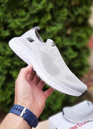 Чоловічі літні кросівки мокасини new balance світло сірі модні кросівки нюбеланс сітка 45(28.5см)