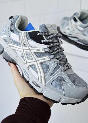Кроссовки мужские asics gel kahana 8 серые с белым ассикс гель кахана 8 на весну, лето, осень 45(28.5см)
