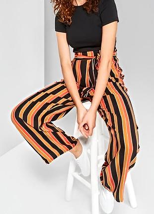 Широкі легкі літні полосаті штани на низький зріст від river island