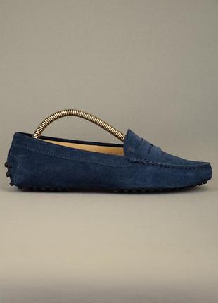 Лоферы женские tod's gomino мокасины слипоны туфли кожаные замша синие обувь итальялия оригинал 37 р/24 см bally gucci clarks camper
