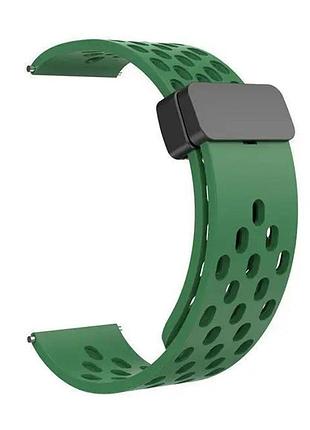Универсальный ремешок с магнитной застёжкой universal 22 mm silicone samsung/amazfit/huawei pine green
