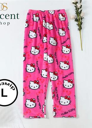 Женские теплые брюки для сна sanrio hello kitty – фланелевые пижамные брюки из кораллового флиса (осень/зима) l