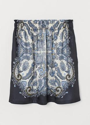 Юбка на резинке с карманами для женщины h&m 0787559-001 l синий