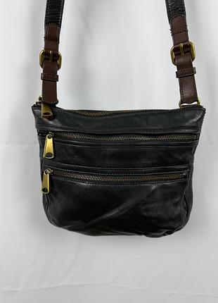 Сумка кожаная барсетка fossil