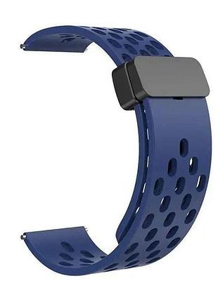 Универсальный ремешок с магнитной застёжкой universal 22 mm silicone samsung/amazfit/huawei midnight blue