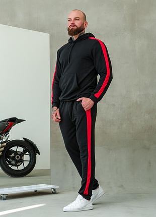 Костюм спортивный мужской лампасы весна xl красно-черный