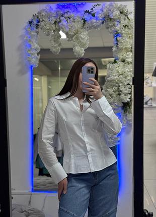 Шикарна білосніжна сорочка з бавовни