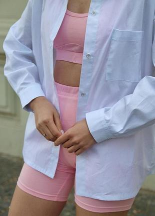 Базовая однотонная женская рубашка "sheila" цвет белый xs, s