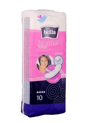 Прокладки гигиенические 10 шт.5 л. без кр. (normal maxi softiplait ) тм bella