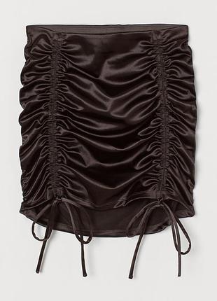 Юбка с драпировкой для женщины h&m 0885985-001 m коричневый