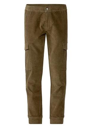 Брюки slim fit вельветовые для мужчины livergy lycra® 414897 50(m) хаки