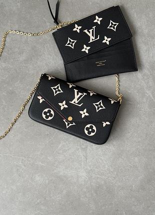 Сумка -клатч louis félicie pochette vuitton bag black/beige