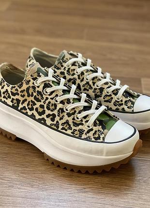 Кеди converse run star hike ox з леопардовим принтом та масивною підошвою розмір 40