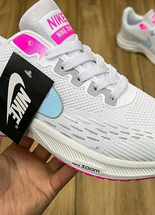 Женские кроссовки nike air zoom из текстиля белого цвета на шнуровке 41