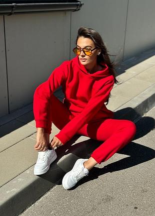 Теплий костюм жіночий червоний l/xl