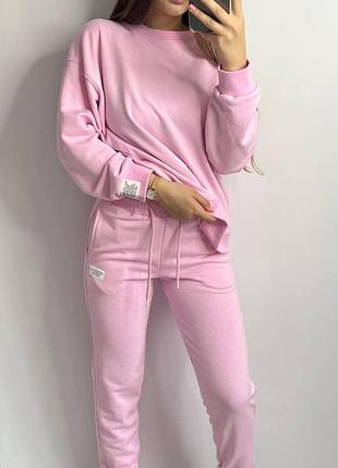 Костюм спортивный женский трикотажный розовый xl/xxl
