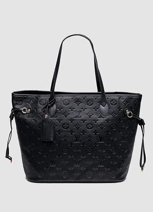 Сумка louis neverfull mm monogram vuitton empreinte leather black