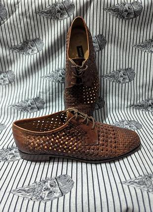 Кожаные плетеные туфли bally italy оригинал luxury vintage