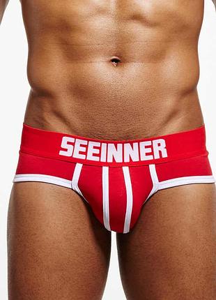Мужские повседневные трусы брифы красного цвета seeinner l