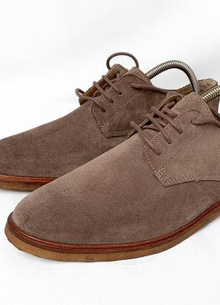 Замшеві туфлі дербі clarks 1825 (оригінал) — стильна класика. розмір 43, устілка 28см.