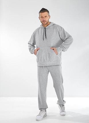 Мужской спортивный костюм двунить 42-44; 46-48; 50-52; 54-56; 58-60 черный, графит, хаки, серый, синий