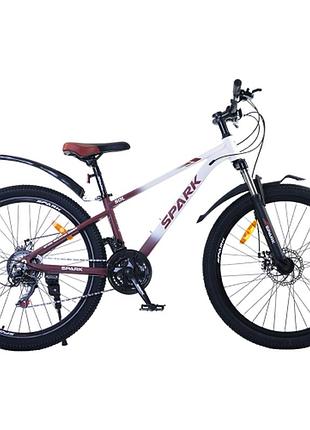 Велосипед spark sol (колеса - 26", алюмінієва рама - 13") білий із бордовим