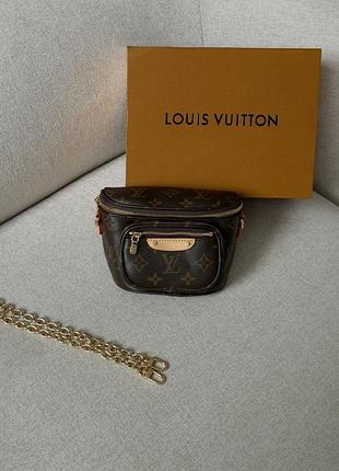 Сумка louis mini bumbag vuitton monogram canvas