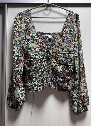 Топ блуза в квіти h&m розмір s
