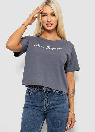 Футболка женская с принтом, цвет серый, 221r9907
