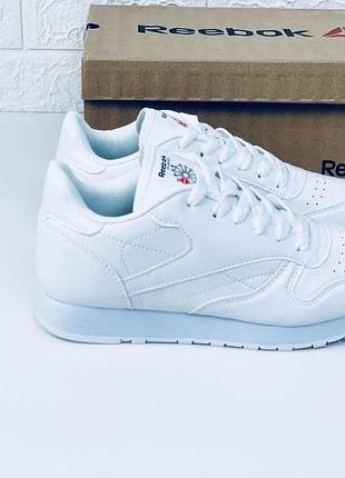 Шкіряні білі кросівки reebok classic унісекс кросівки рібок класик 43, 38, чорні