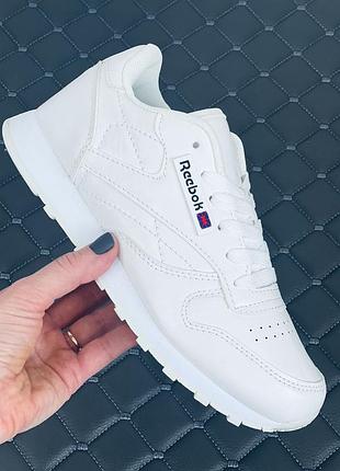 Кроссовки женские мужские подростковые reebok classic leather кросовки рибок весна/лето, 37, 36