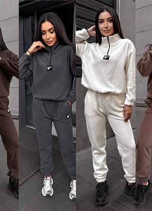 Женский теплый спортивный костюм двусторонний флис s/м l/xl