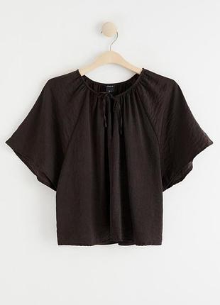 Шоколодна сатинова блуза lindex р.xl