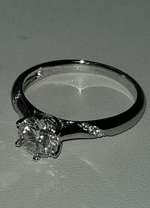 Серебряное кольцо с муассанитом   сертфикат8 фото