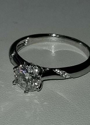 Серебряное кольцо с муассанитом   сертфикат7 фото