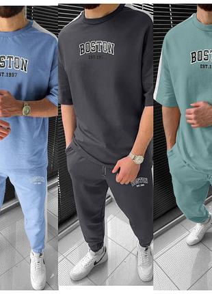 Костюм чоловічий 46-48 (s-m),50-52 (l-xl),54-56 (2xl-3xl) двонитка графіт,кемел,блакитний,олива,пляшковий