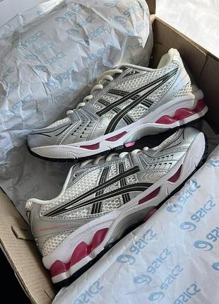 Женские кроссовки асикс гэл каяно asics gel-kayano 14 white pink белый розовый 37