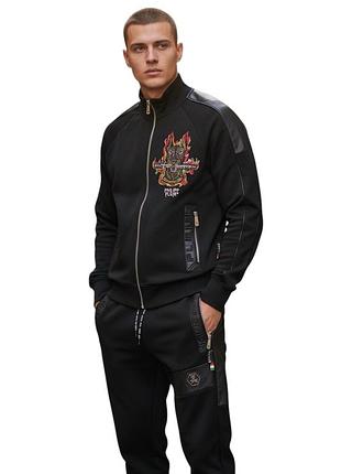 Чорний спортивний костюм philipp plein чоловічий — преміальний стиль та комфорт