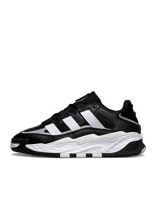 Кросівки adidas originals niteball black white leather m 44й 28см