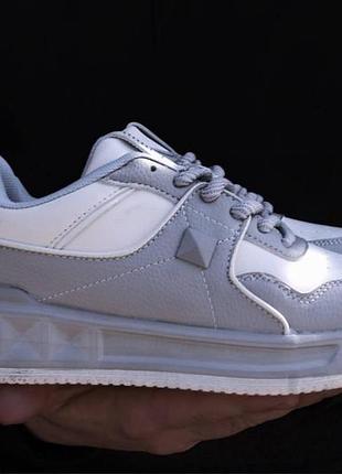 Женские кроссовки y.top ю топ grey white 1-0022 серый белый 36