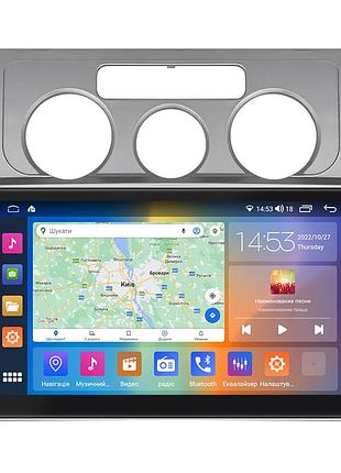 Штатна магнітола lesko для volkswagen touran i рестайлінг 2006-2010 екран 10" 2/32gb carplay 4g wi-fi gps prime
