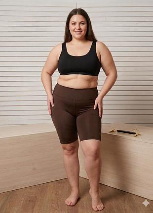 Женские батальные велосипедки с высокой посадкой oysho коричневый, 5xl