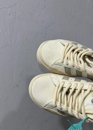 Кроссовки adidas campus x bad bunny beige брендовий стиль c ценой на 40% ниже. дефекты на фото.36й.
