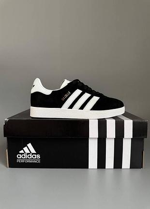 Кроссовки adidas gazelle black/white брак 36й 22,5см