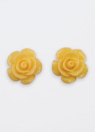Клипсы серьги детские для ушей без пробивания уха liresmina jewelry серьги в виде цветка роза желтая