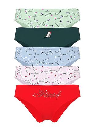 Набор трусиков victoria's secret (51522419932) 5-pack cotton cheeky s комбинированные