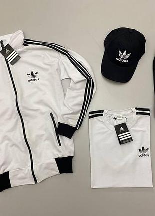Набор 4в1 adidas: кофта-штаны-футболка-кепка