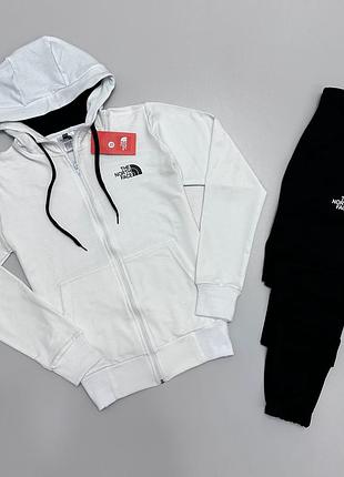 Костюм the north face белый кофта штаны
